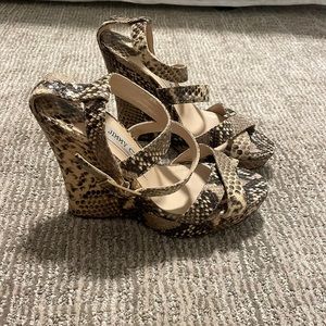 Jimmy Choo snakeskin wedges size 36 1/2